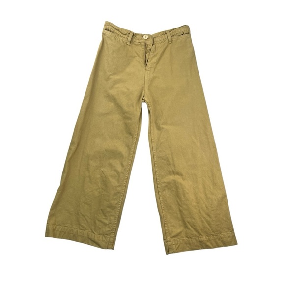 Stoned Immaculate Sail Away Tan Khaki Canvas Wide Leg Cropped Pants in Size 25 - Picture 2 of 6